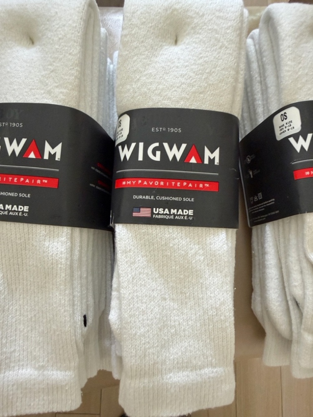 Wigwam White Men's Crew Athletic Socks - 3-Pack